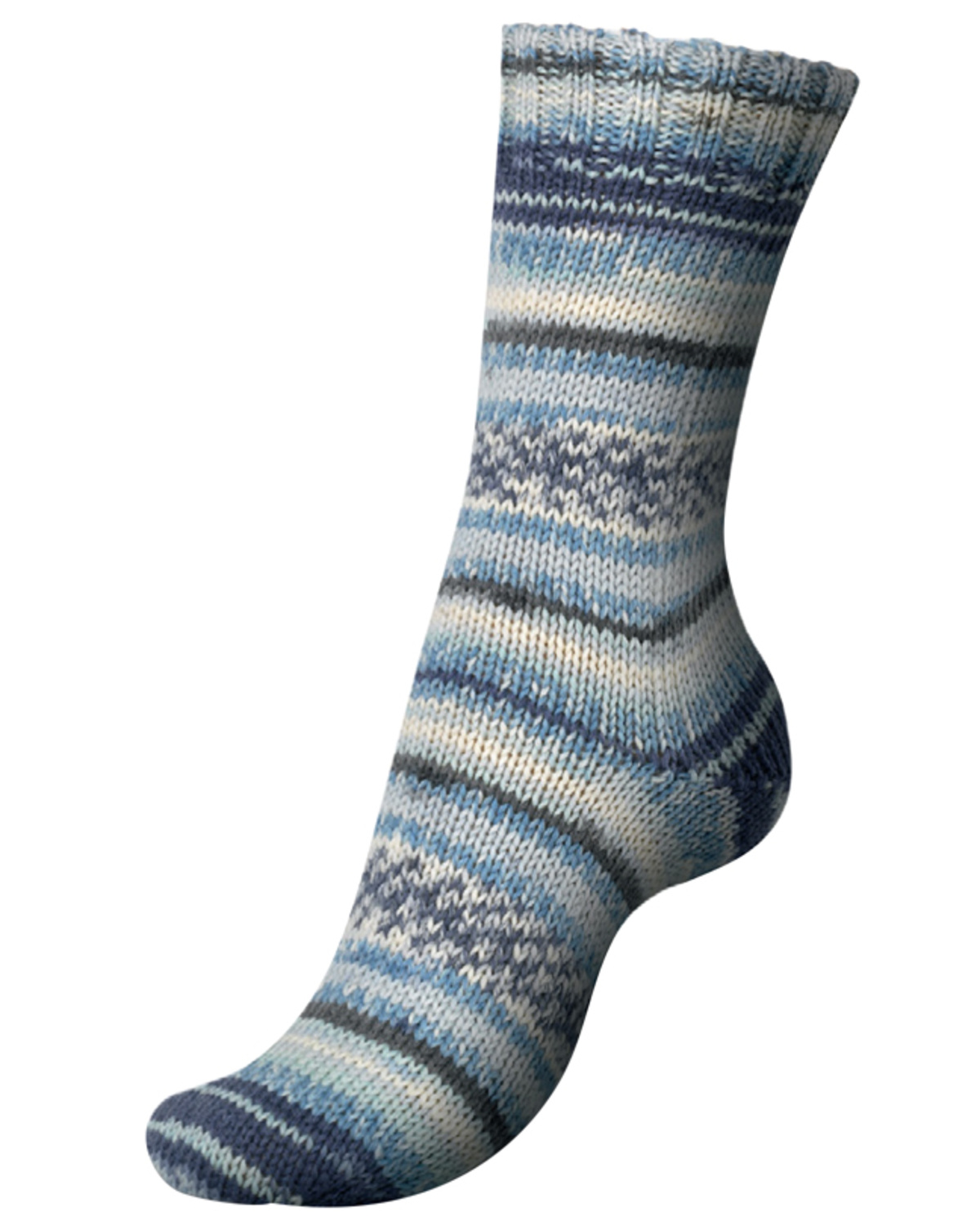 Basismønster på sokker i REGIA 6-trådet med Timeglashæl Carl J. Permin A/S