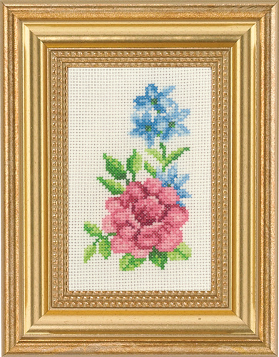 Rose & blue flowers