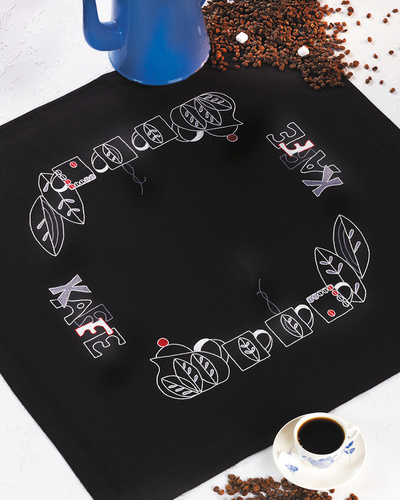 Printed tablecloth black 80x80