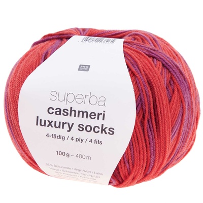 Superba Cashmeri Luxury Socks 4 ply , Red