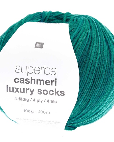 Superba Cashmeri Luxury Socks 4 ply , Turquoise