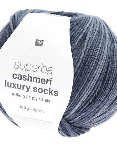 Superba Cashmeri Luxury Socks 4 ply , Blue
