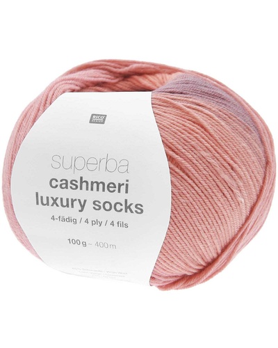 Superba Cashmeri Luxury Socks 4-fädig rosa dégradé 10x100gr