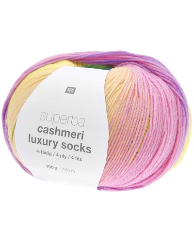 Superba Cashmeri Luxury Socks 4-fädig rainbow 10x100gr