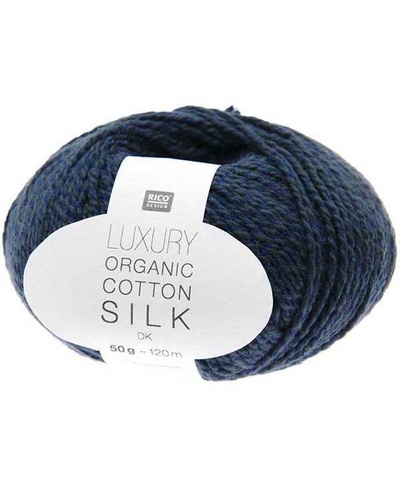 Luxury Organic Cotton Silk, Navy blue