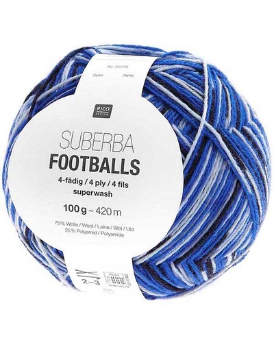 Superba Footballs 4 ply, Blue-Black
