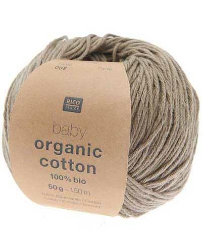 Baby Organic Cotton taup 20x50