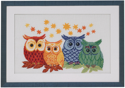 Owls in different colors