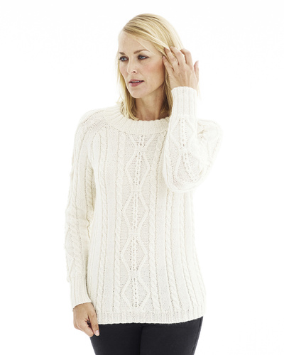 Sweater med tredimensionelle snoninger