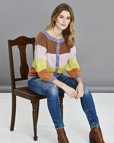 Bredstribet cardigan