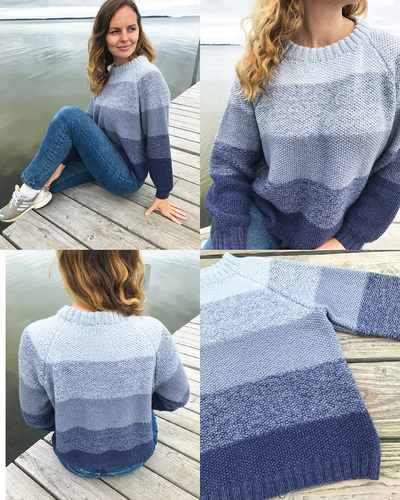 Raglan med changerende striber