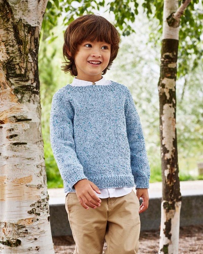 Raglan bluse med Make it tweed str. 2-12 år