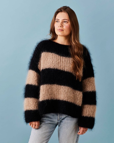 Ribsweater med brede striber
