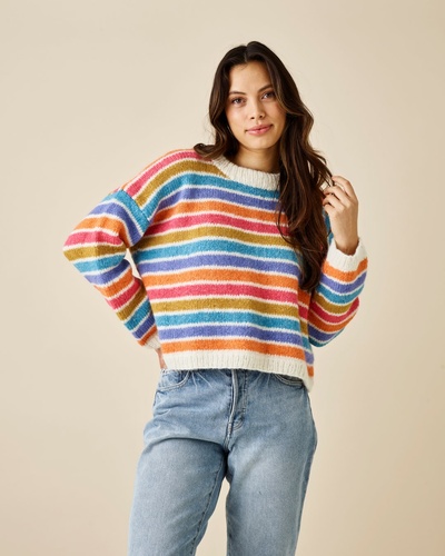 Oversize sweater i striber