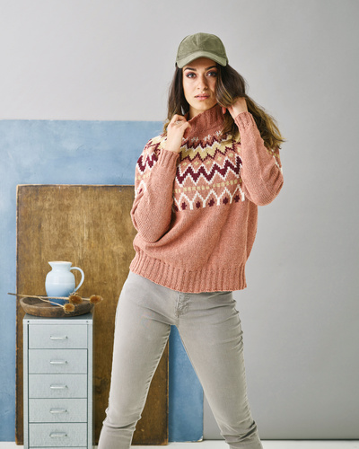 Luna Sweater m/mønstret bærest