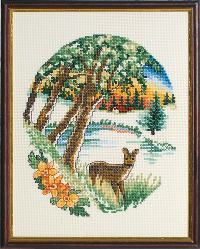 Deer by lake
