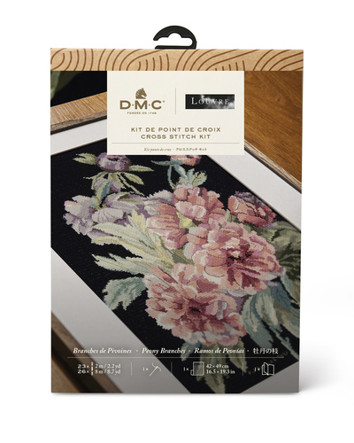 Le Louvre Cross Stitch Kit - Peony Branches