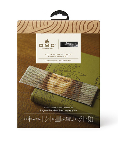 Le Louvre Cross Stitch Bookmark Kit - Inspired by Mona Lisa