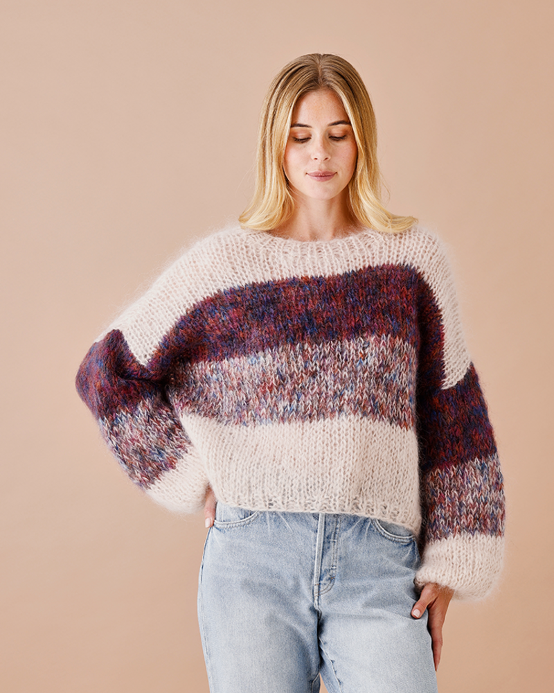 Sweater med brede striber